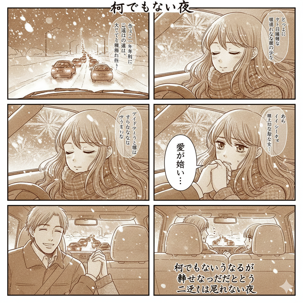 生成AIで、ある曲の歌詞を1枚のイメージ画像にしてもらうトピ