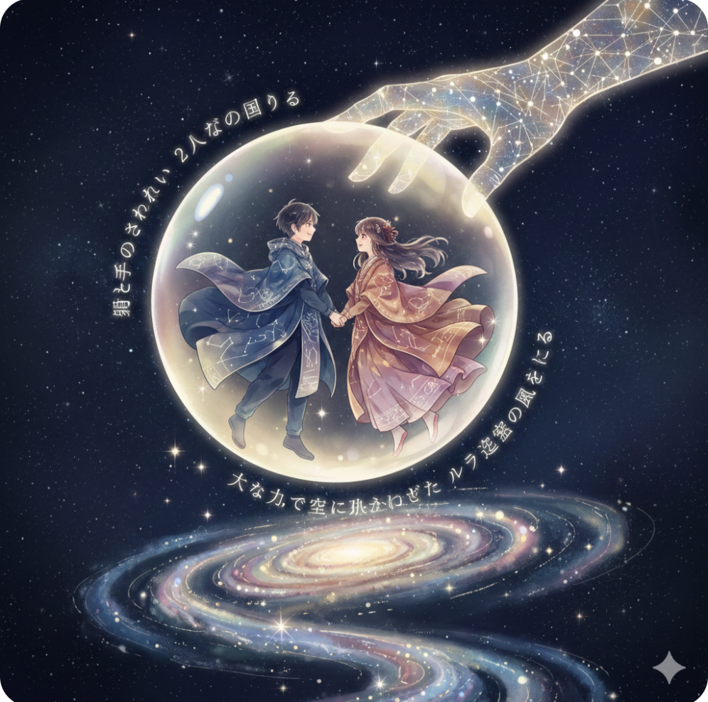 生成AIで、ある曲の歌詞を1枚のイメージ画像にしてもらうトピ