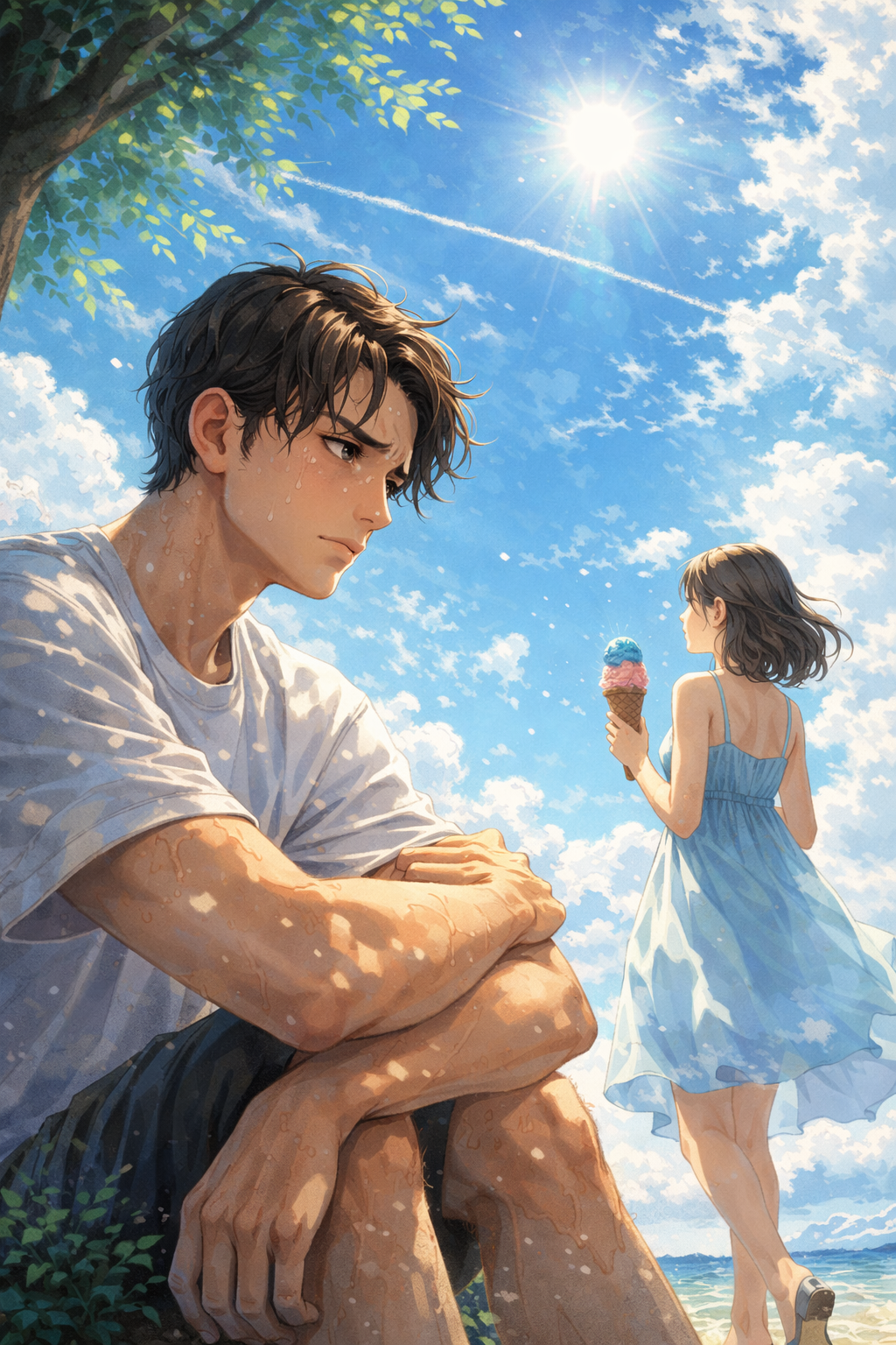 生成AIで、ある曲の歌詞を1枚のイメージ画像にしてもらうトピ