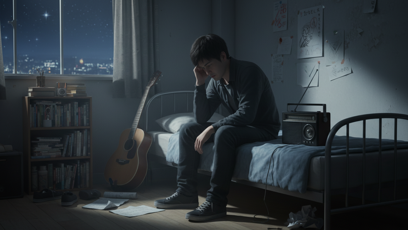 生成AIで、ある曲の歌詞を1枚のイメージ画像にしてもらうトピ