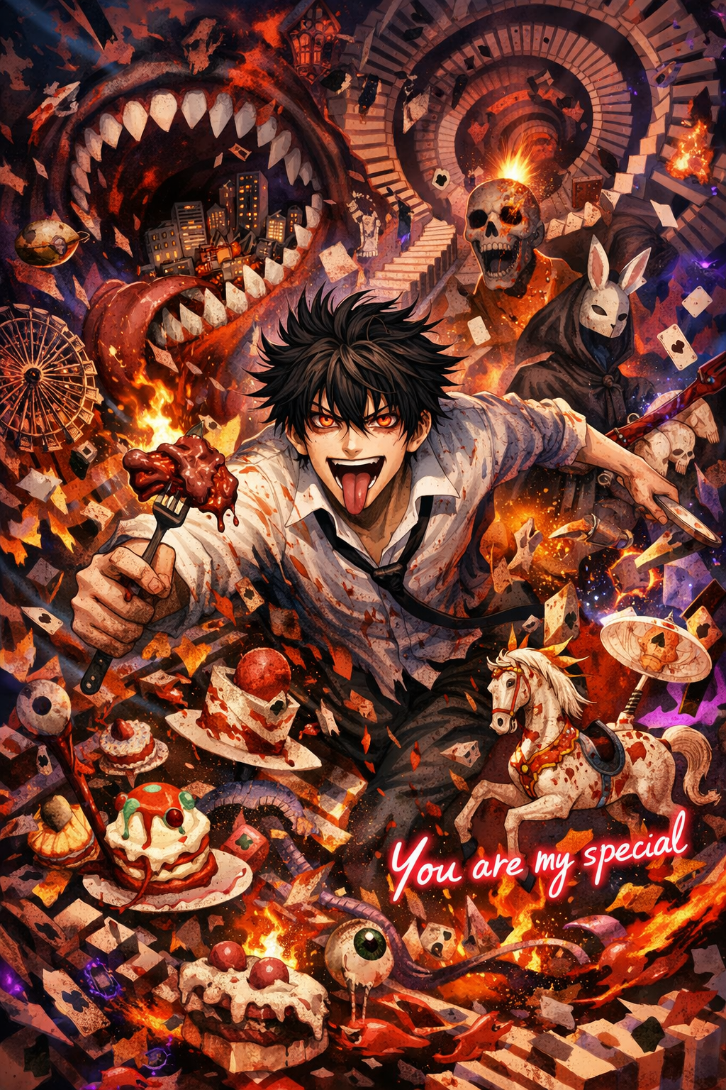 生成AIで、ある曲の歌詞を1枚のイメージ画像にしてもらうトピ