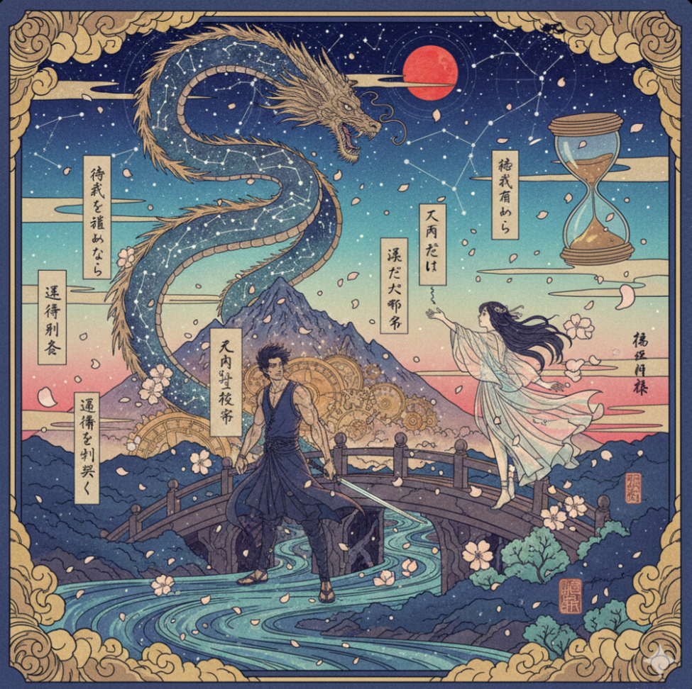 生成AIで、ある曲の歌詞を1枚のイメージ画像にしてもらうトピ