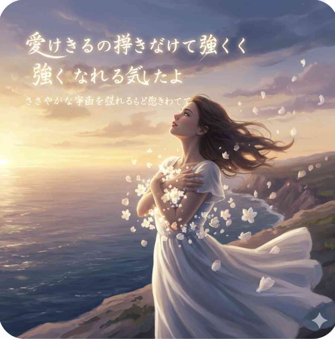 生成AIで、ある曲の歌詞を1枚のイメージ画像にしてもらうトピ