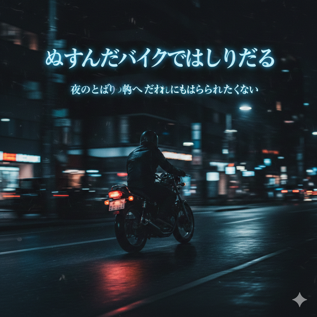 生成AIで、ある曲の歌詞を1枚のイメージ画像にしてもらうトピ