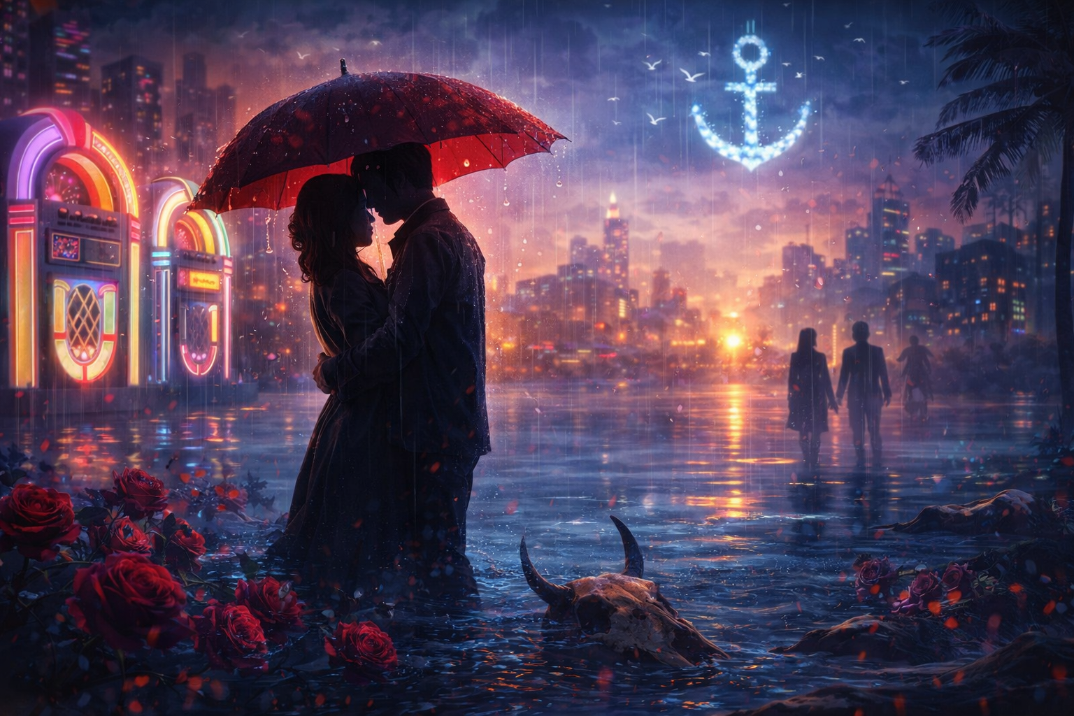 生成AIで、ある曲の歌詞を1枚のイメージ画像にしてもらうトピ