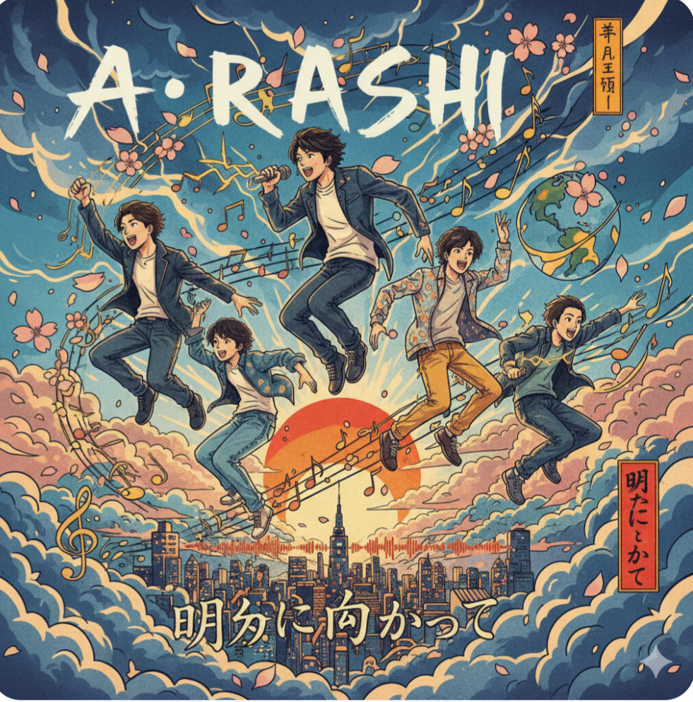 生成AIで、ある曲の歌詞を1枚のイメージ画像にしてもらうトピ