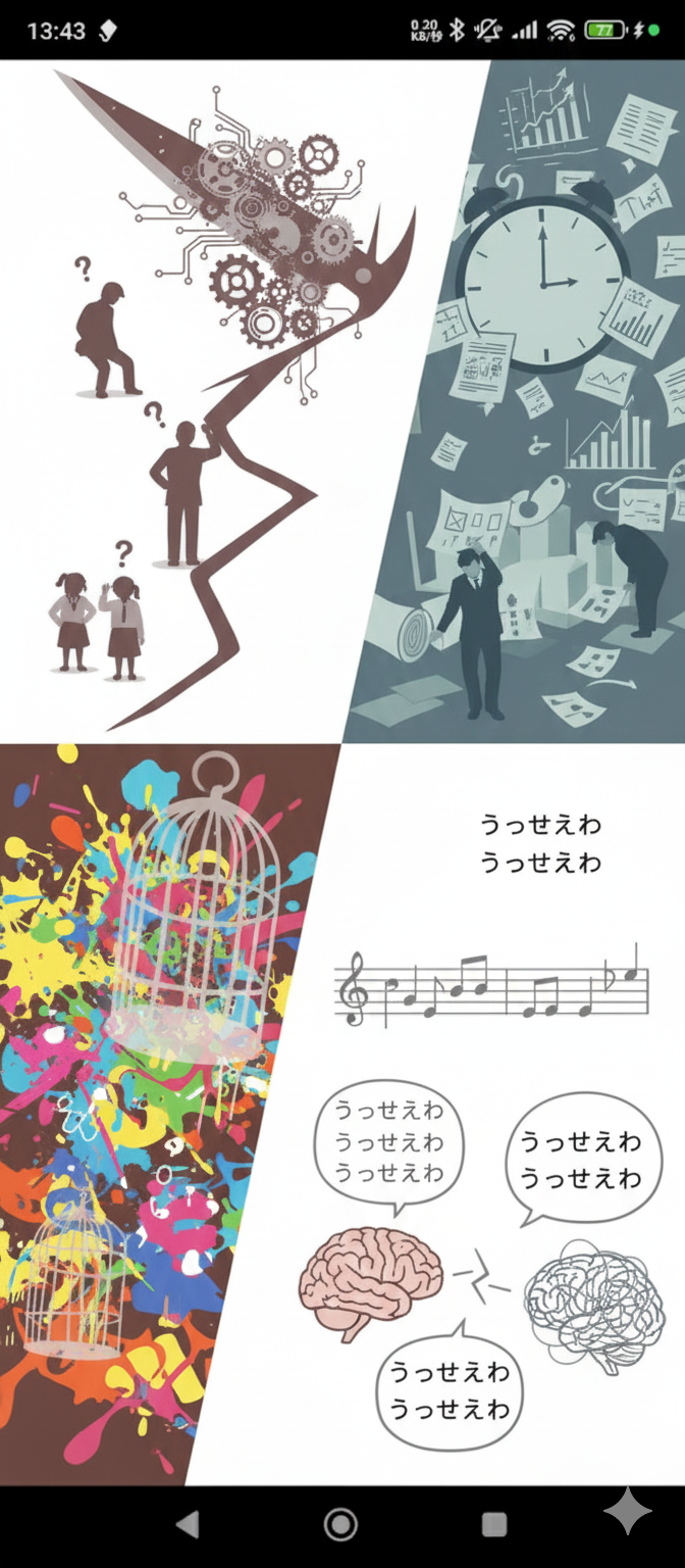 生成AIで、ある曲の歌詞を1枚のイメージ画像にしてもらうトピ