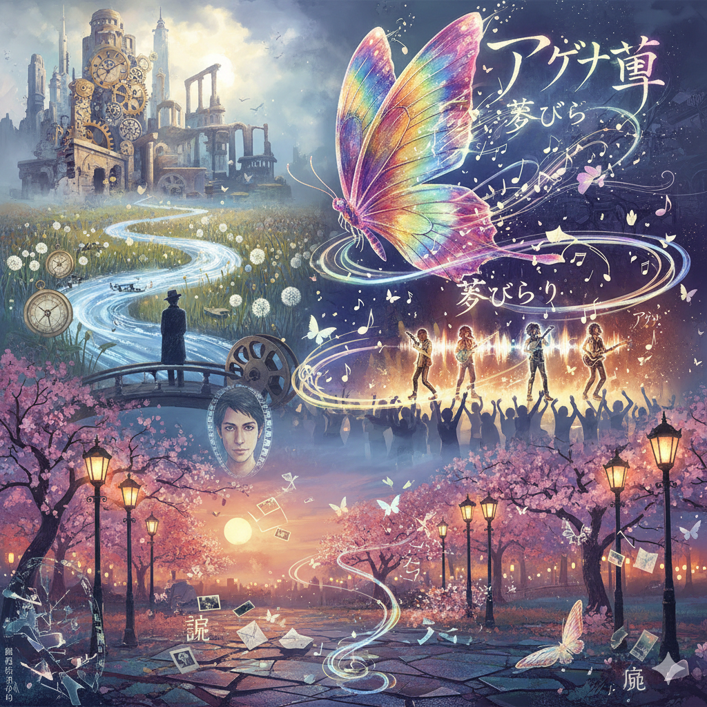 生成AIで、ある曲の歌詞を1枚のイメージ画像にしてもらうトピ