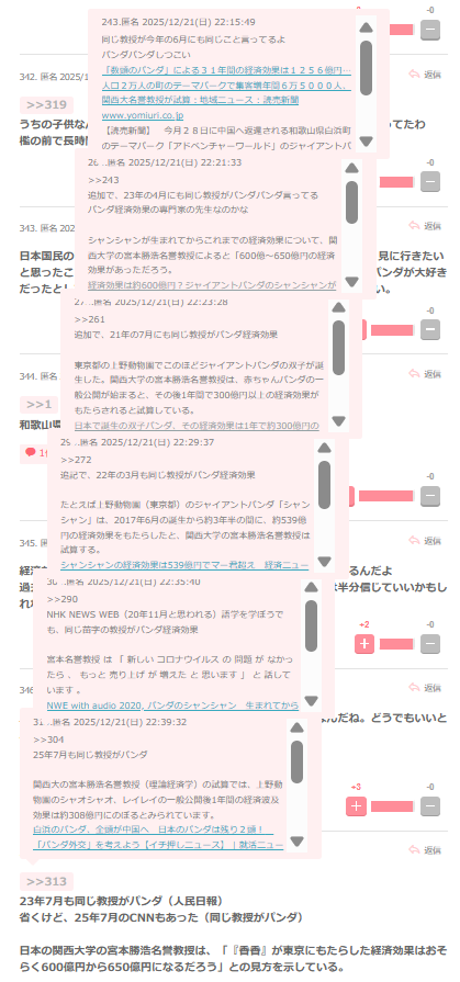 国内“ゼロパンダ”で失われる経済効果 1年間で約195億円 関西大宮本名誉教授が分析