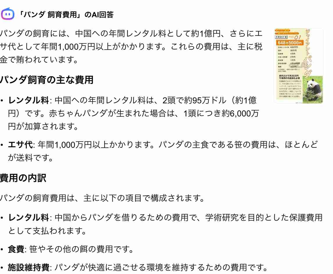 国内“ゼロパンダ”で失われる経済効果 1年間で約195億円 関西大宮本名誉教授が分析