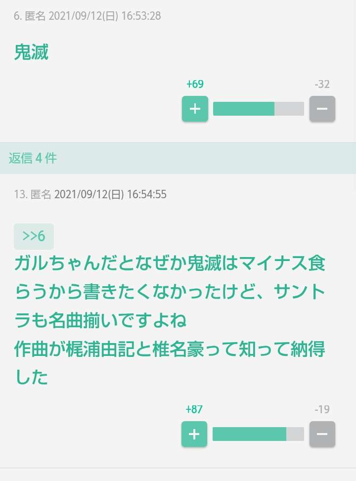 名曲が多いアニメ