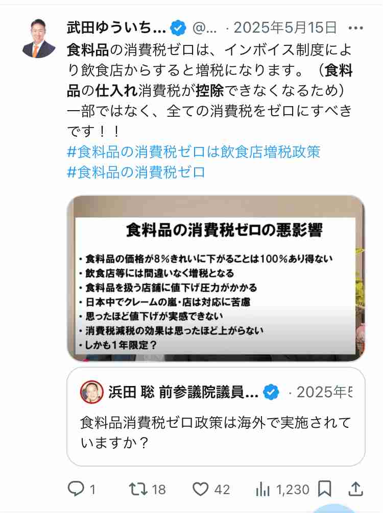 食料品の消費税率、「時限的にゼロ」案　高市政権の衆院選公約に浮上