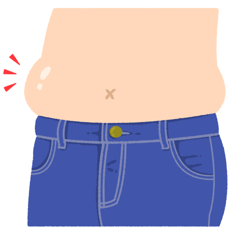 痩せているけど一部分だけ痩せない人