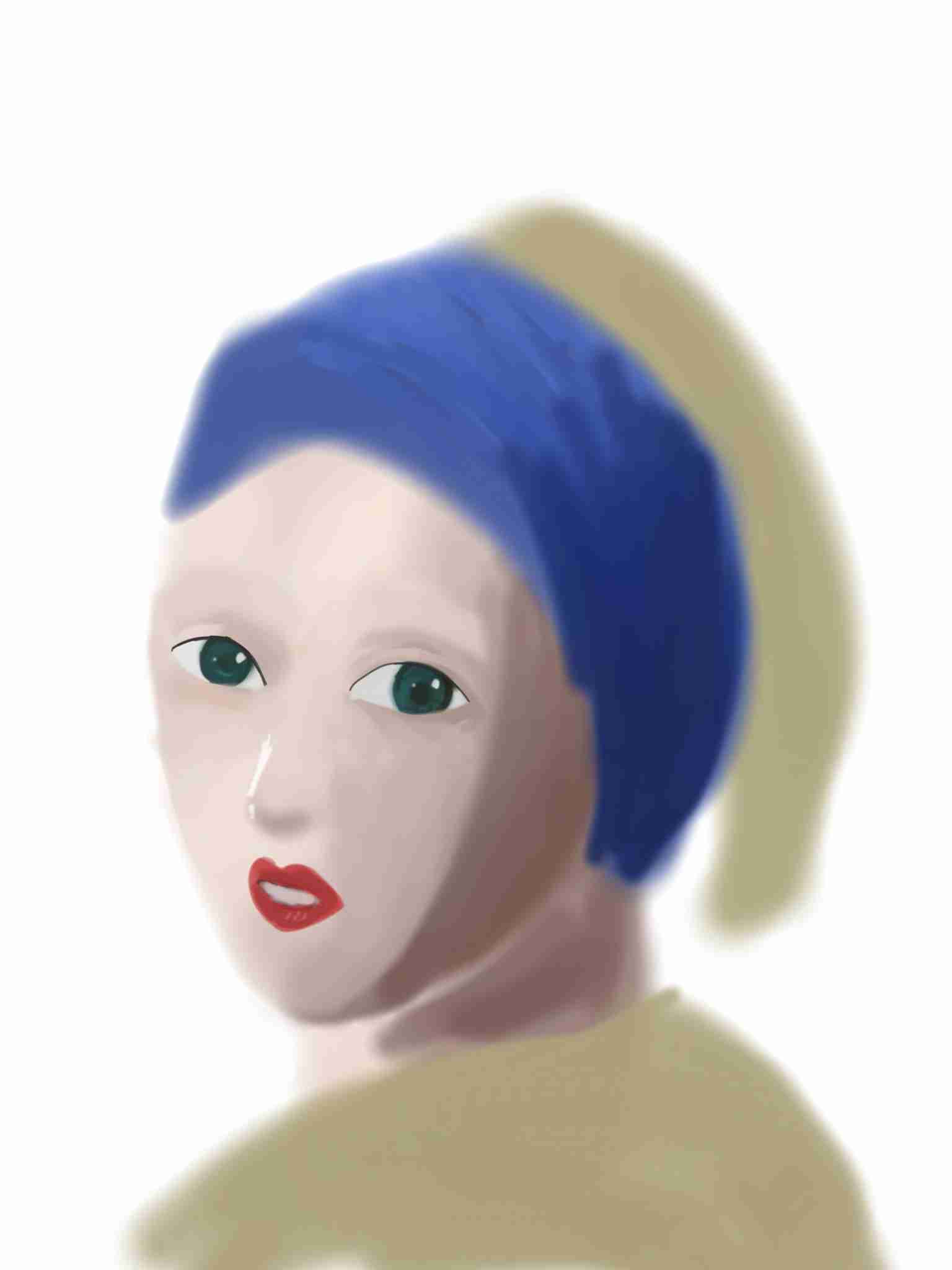 「真珠の耳飾りの少女」を何も見ないで描いてみるトピ