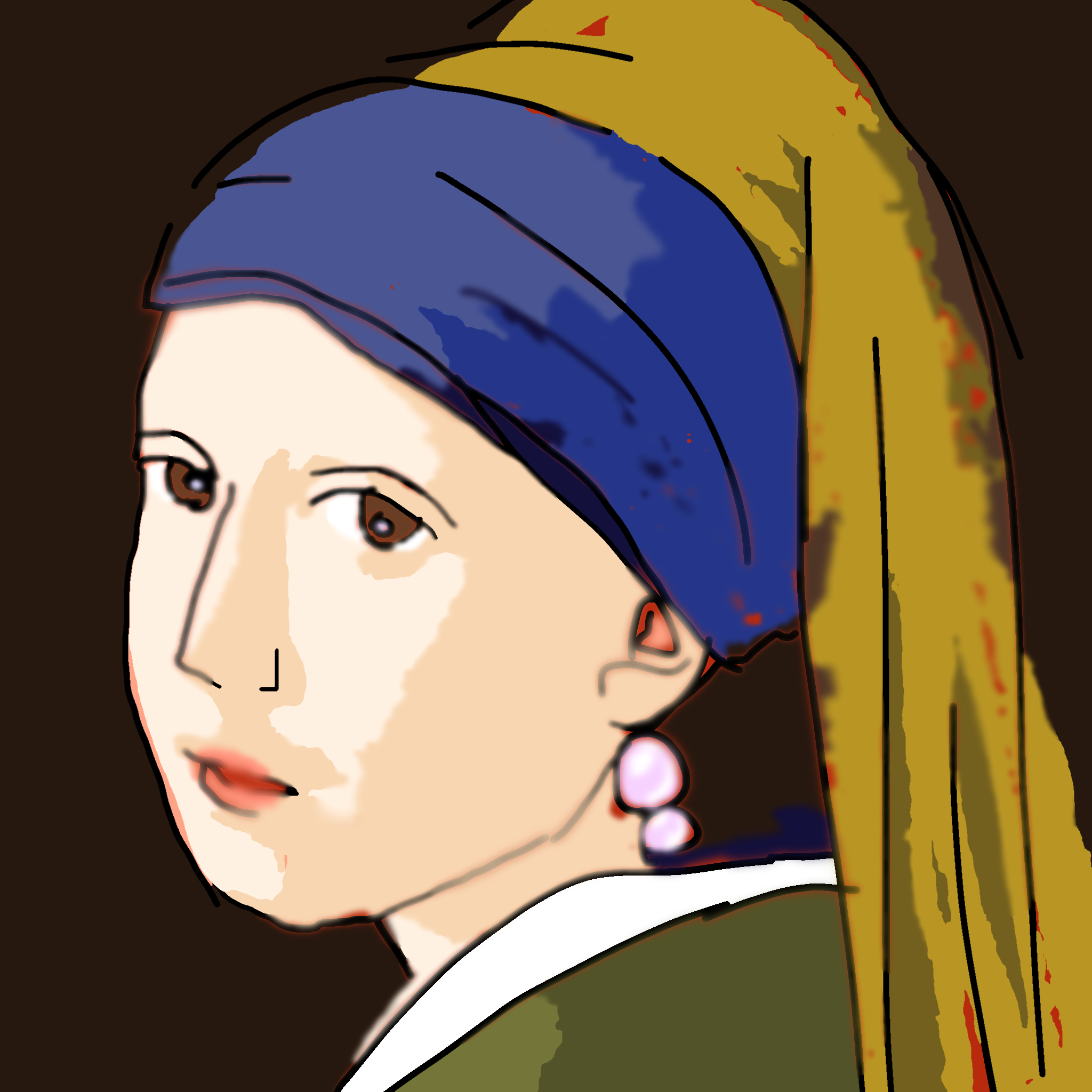 「真珠の耳飾りの少女」を何も見ないで描いてみるトピ