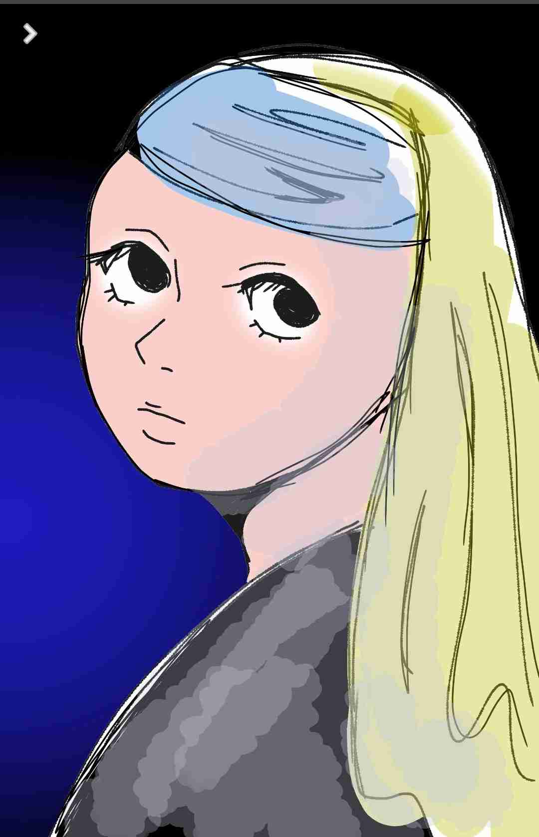 「真珠の耳飾りの少女」を何も見ないで描いてみるトピ