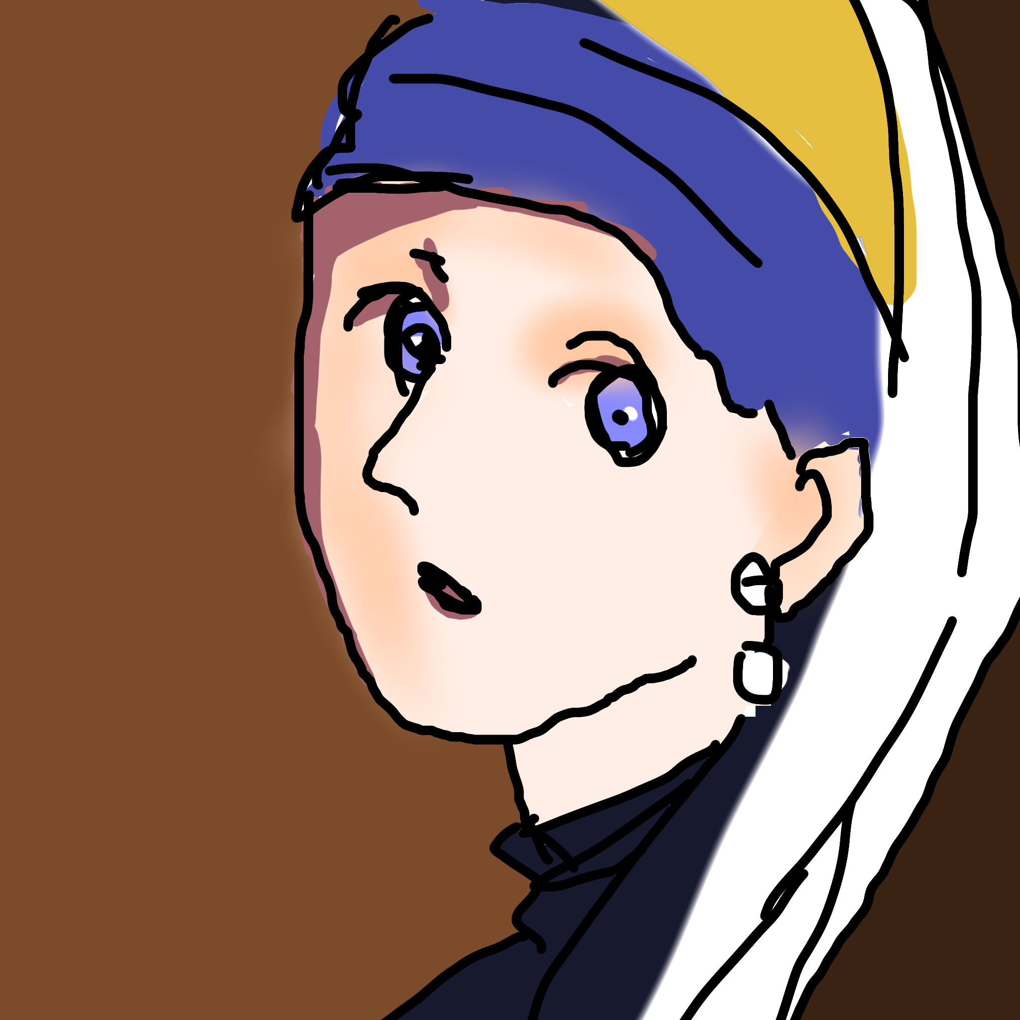 「真珠の耳飾りの少女」を何も見ないで描いてみるトピ