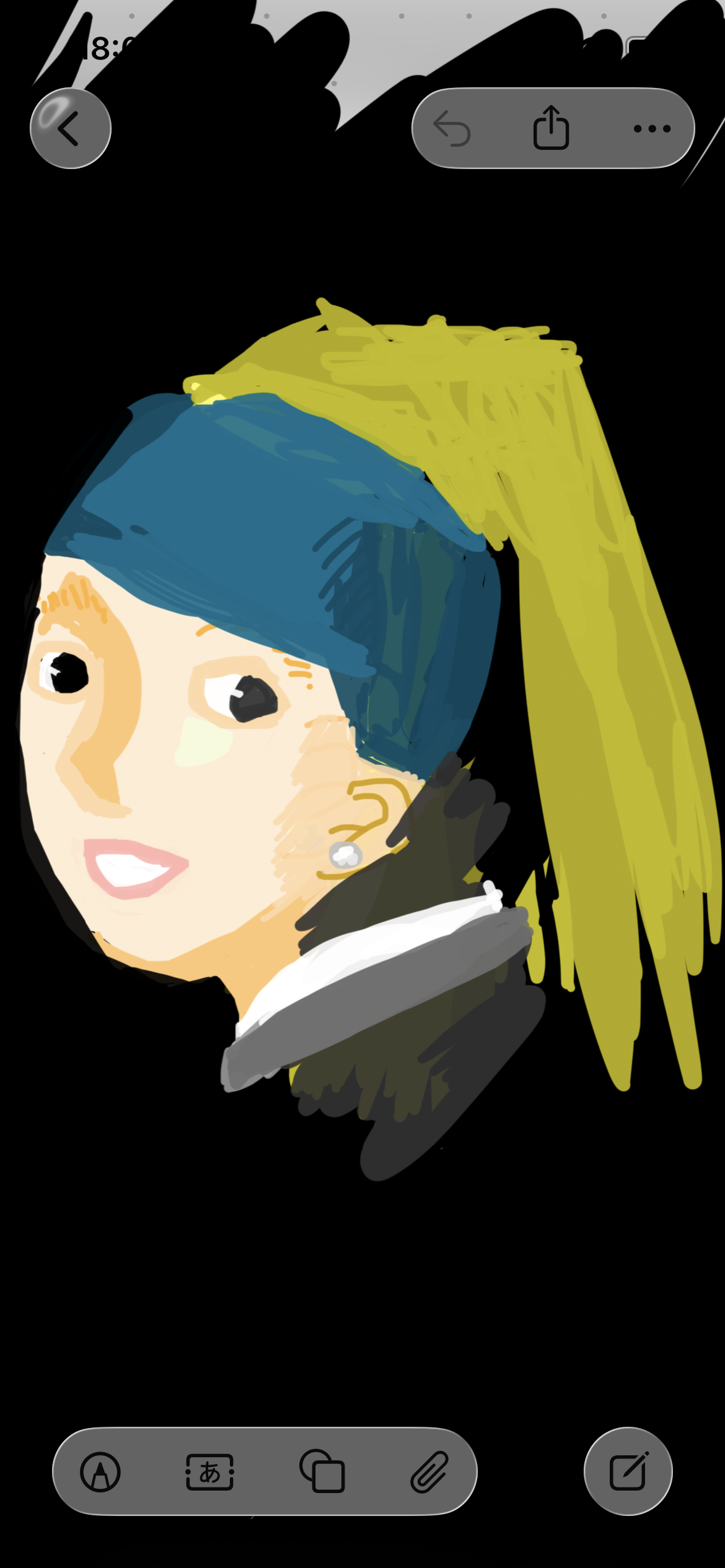 「真珠の耳飾りの少女」を何も見ないで描いてみるトピ