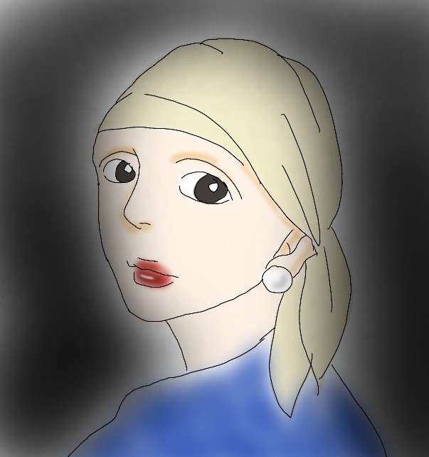 「真珠の耳飾りの少女」を何も見ないで描いてみるトピ