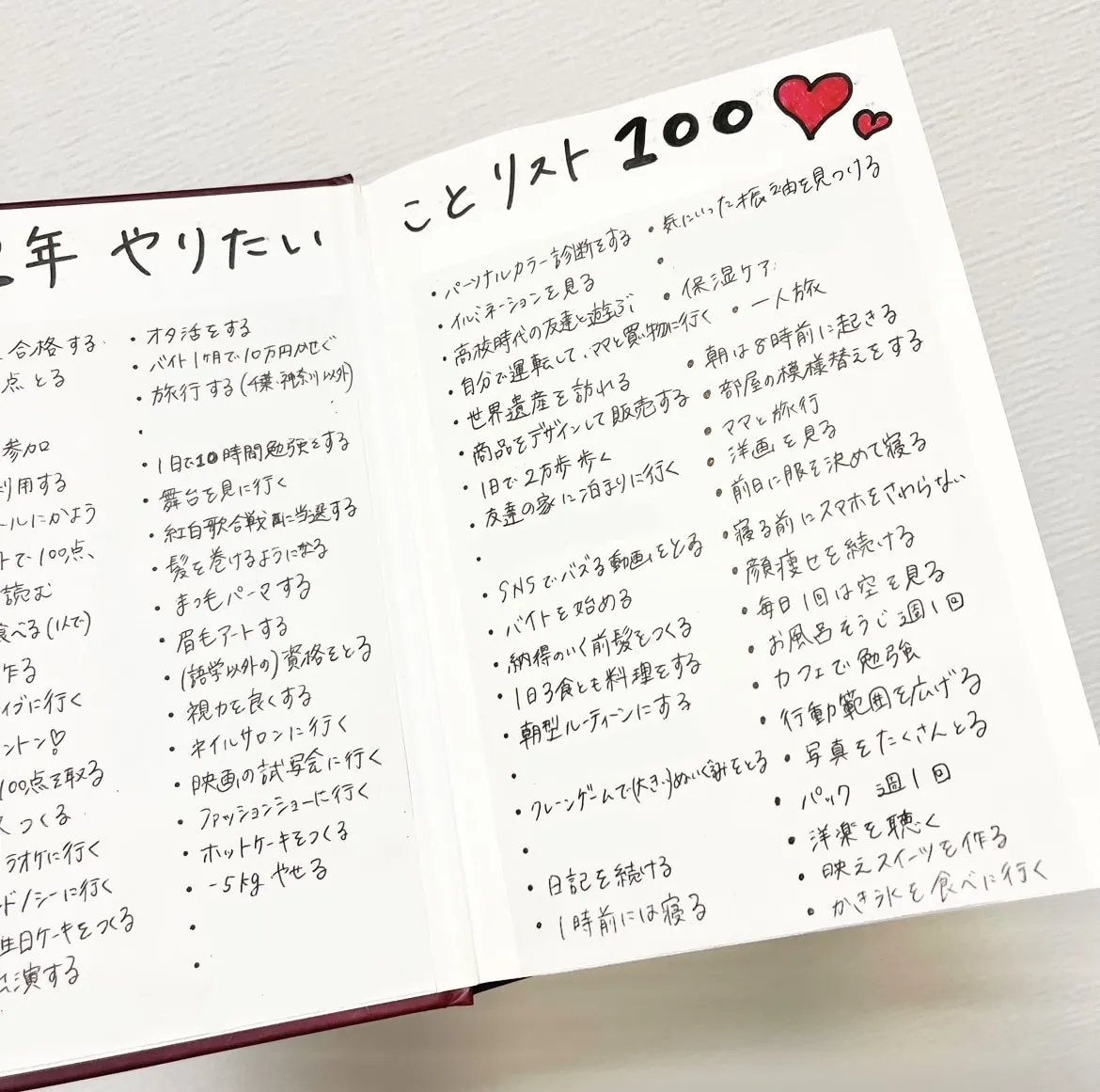 春までにしたいこと、しておきたいこと
