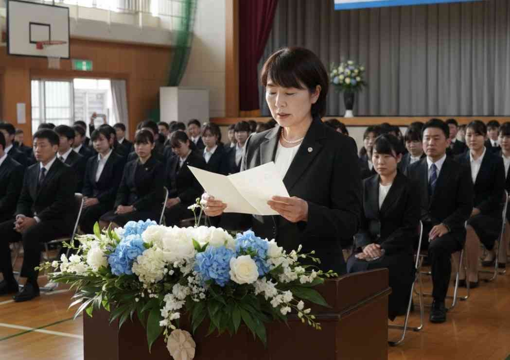 卒園式、卒業式で保護者代表謝辞を読む人