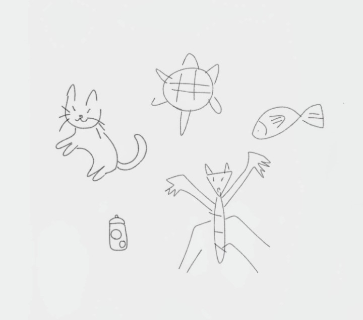 いろんな質問に手書きの絵で答える遊び