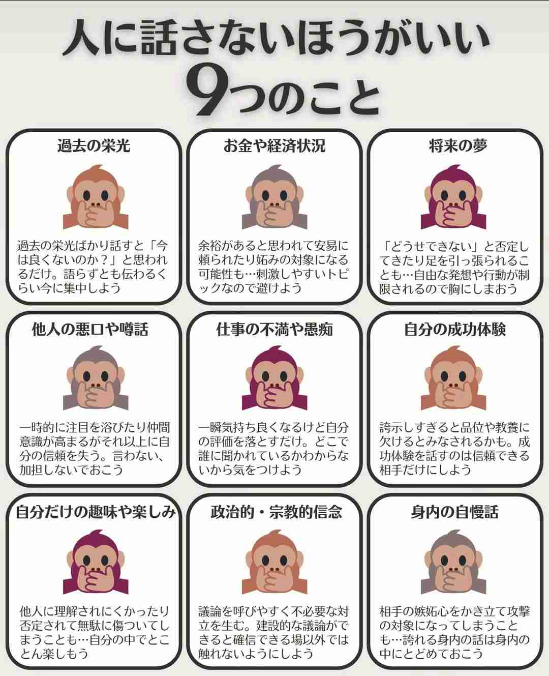 他人に言わない方がいいこと