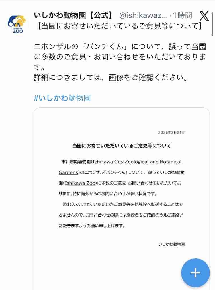 話題のニホンザル「パンチ」にいじめ? 動画拡散で市川動植物園が〝異例〟の声明 「攻撃ではなくコミュニケーション」