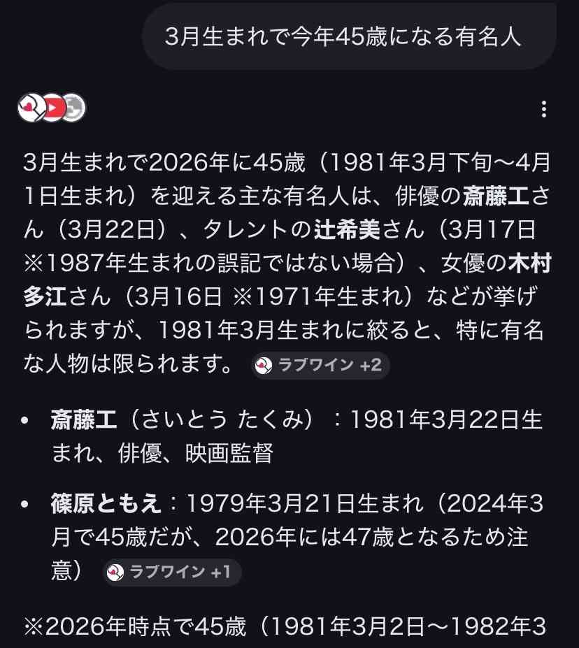 推しが未婚、子なしで45歳になった