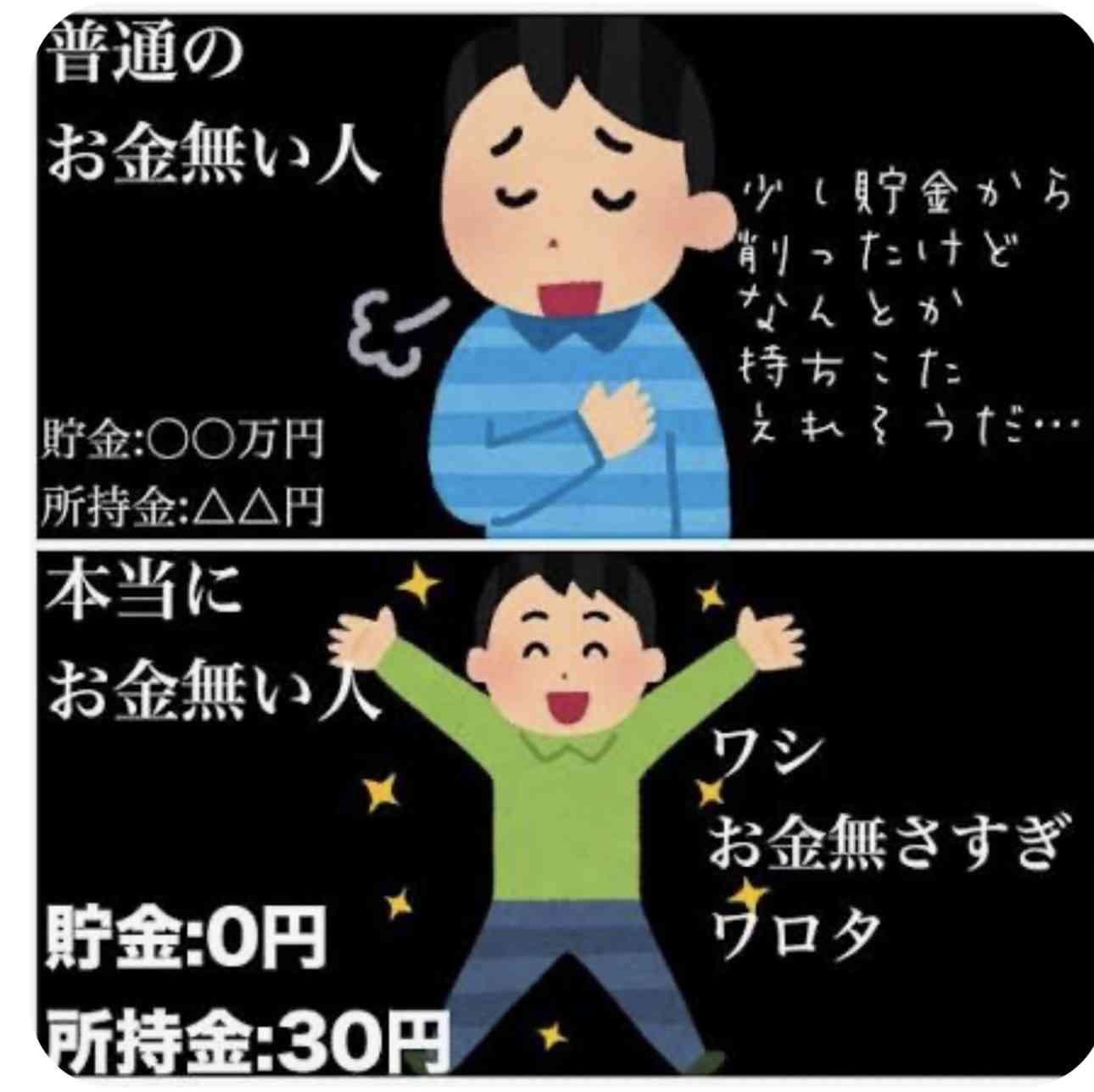ガチで貯金なし、残高10万円以下のトピ
