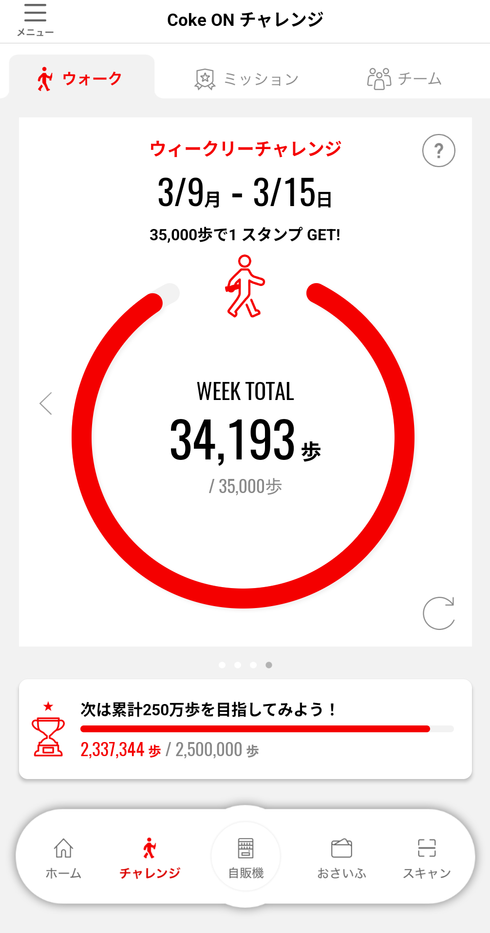 今日の歩数は?
