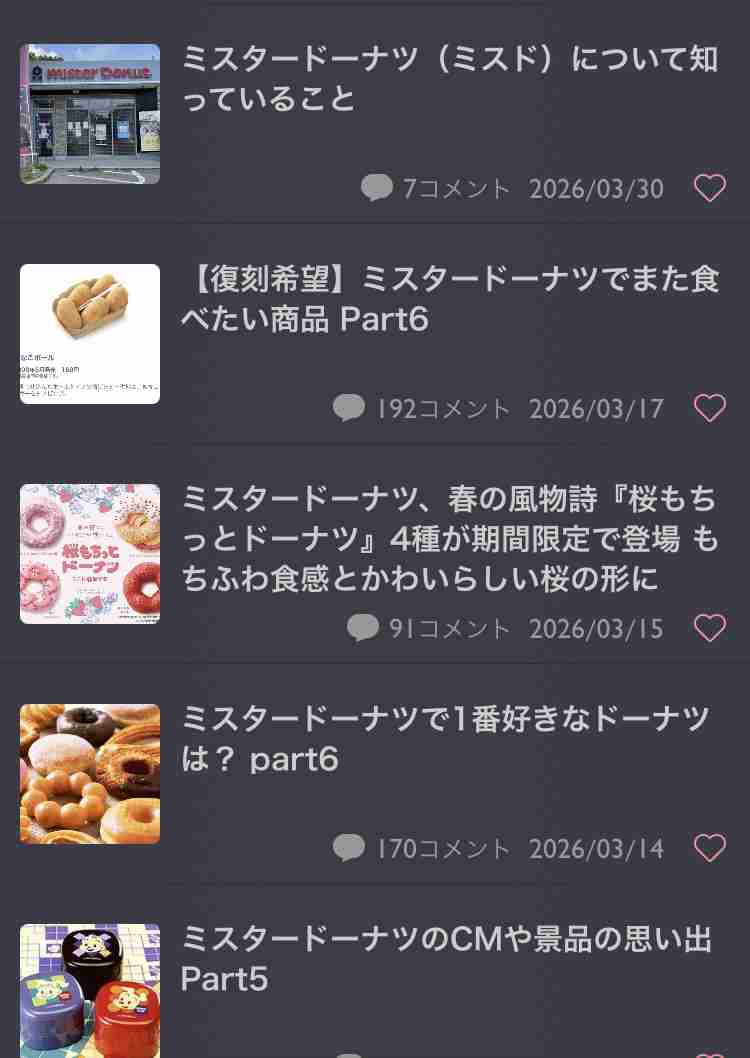 ミスタードーナツ（ミスド）について知っていること