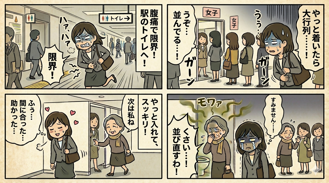 最近の出来事をAIで四コマ漫画にしてください