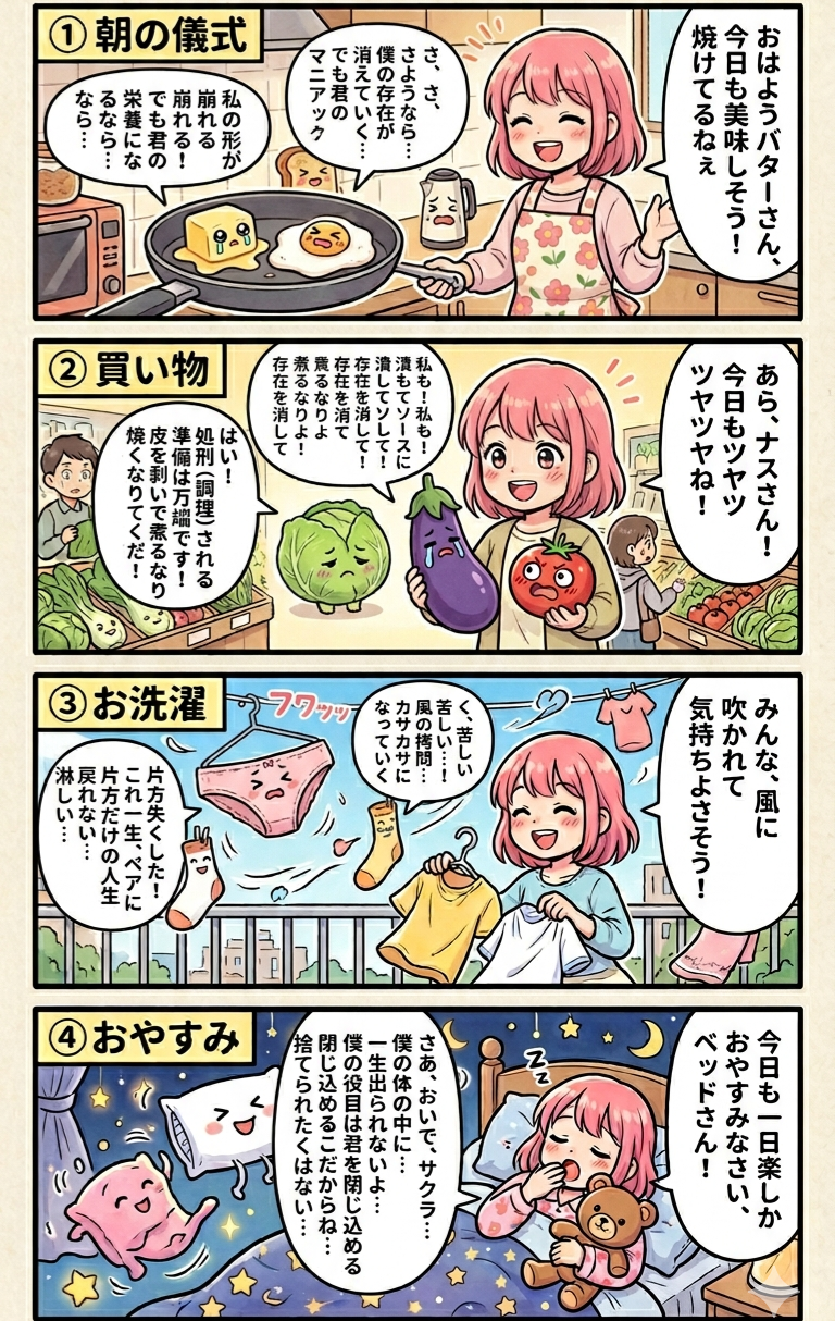 最近の出来事をAIで四コマ漫画にしてください