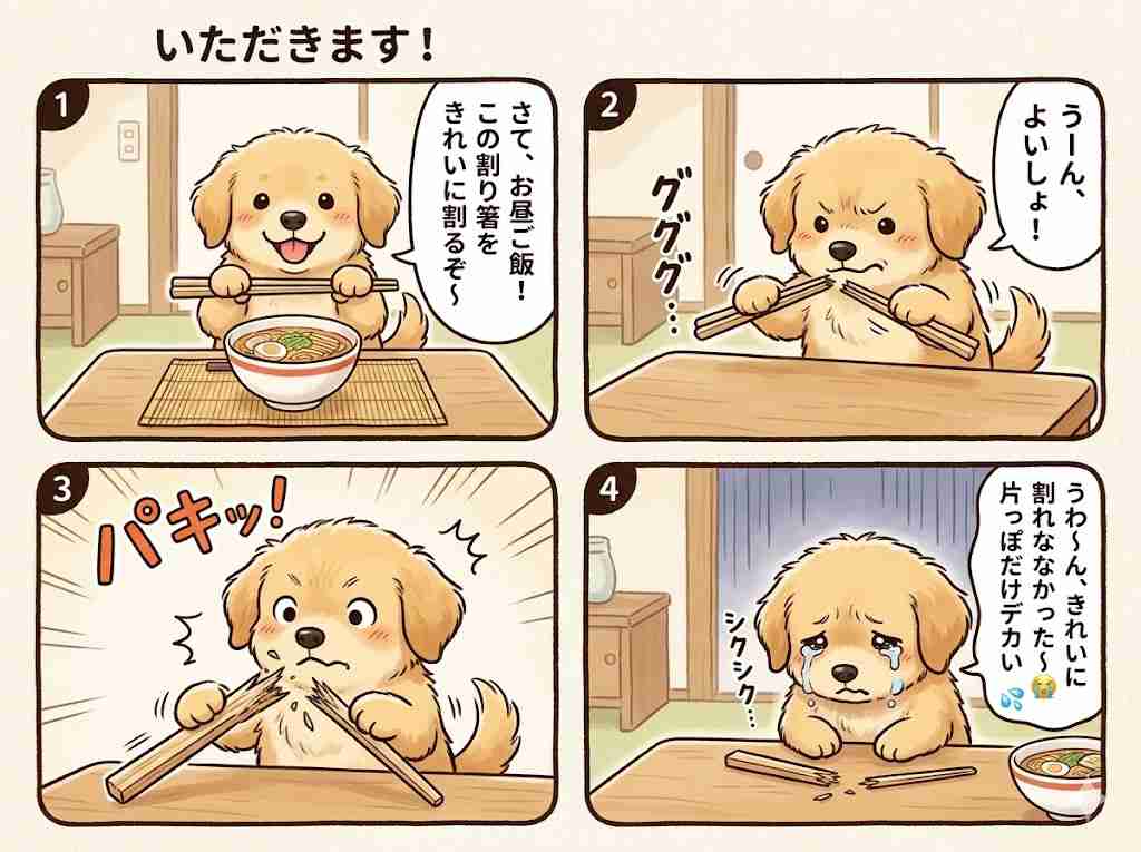 最近の出来事をAIで四コマ漫画にしてください