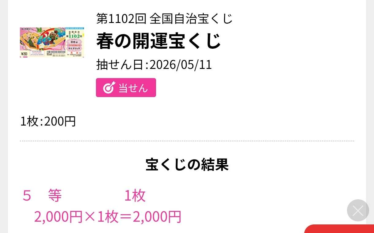 【高額当選】宝くじに当たりたい【エピソード】