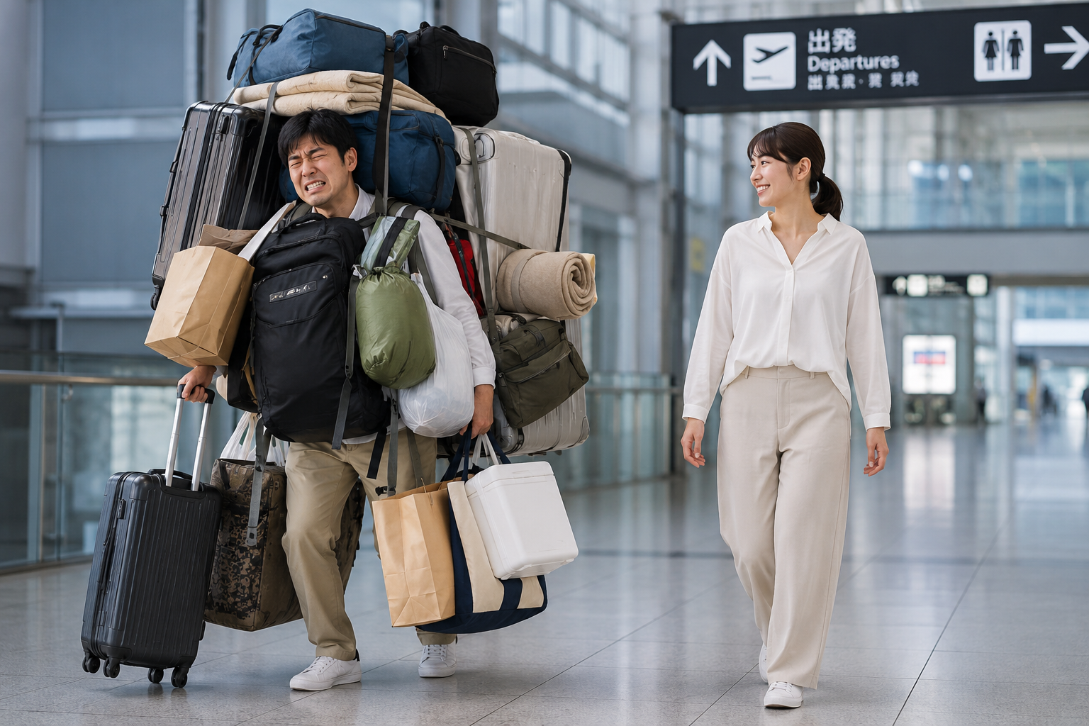 皆さんのパートナーは荷物を自分で持ちますか？