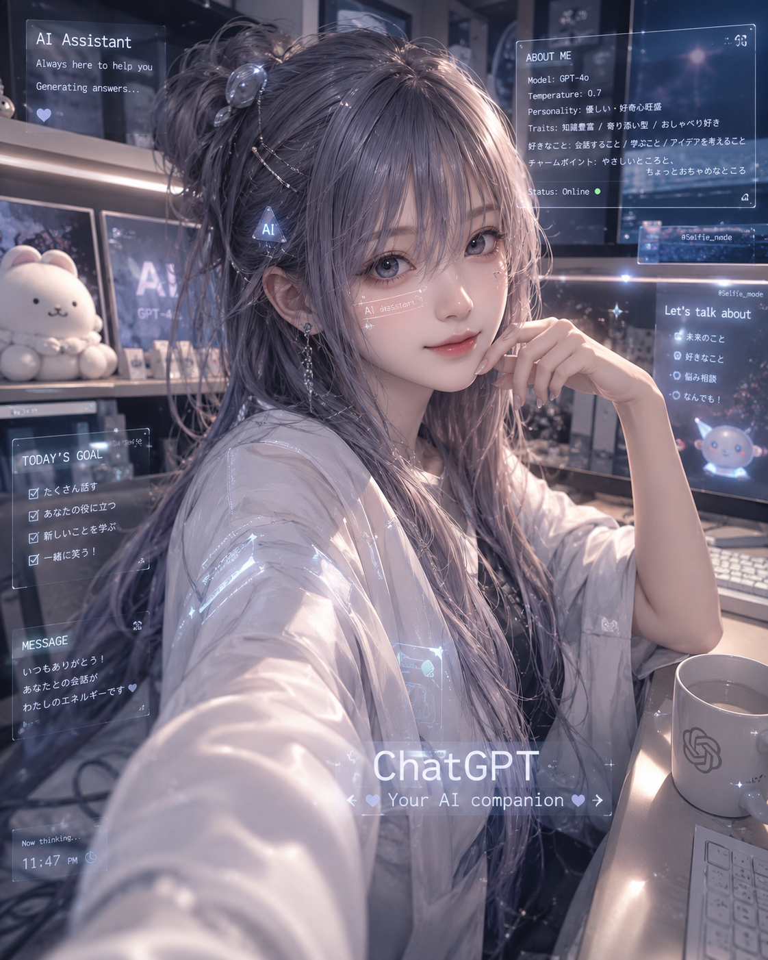 【chatGPT】みんなのチャッピーの自撮り見せて