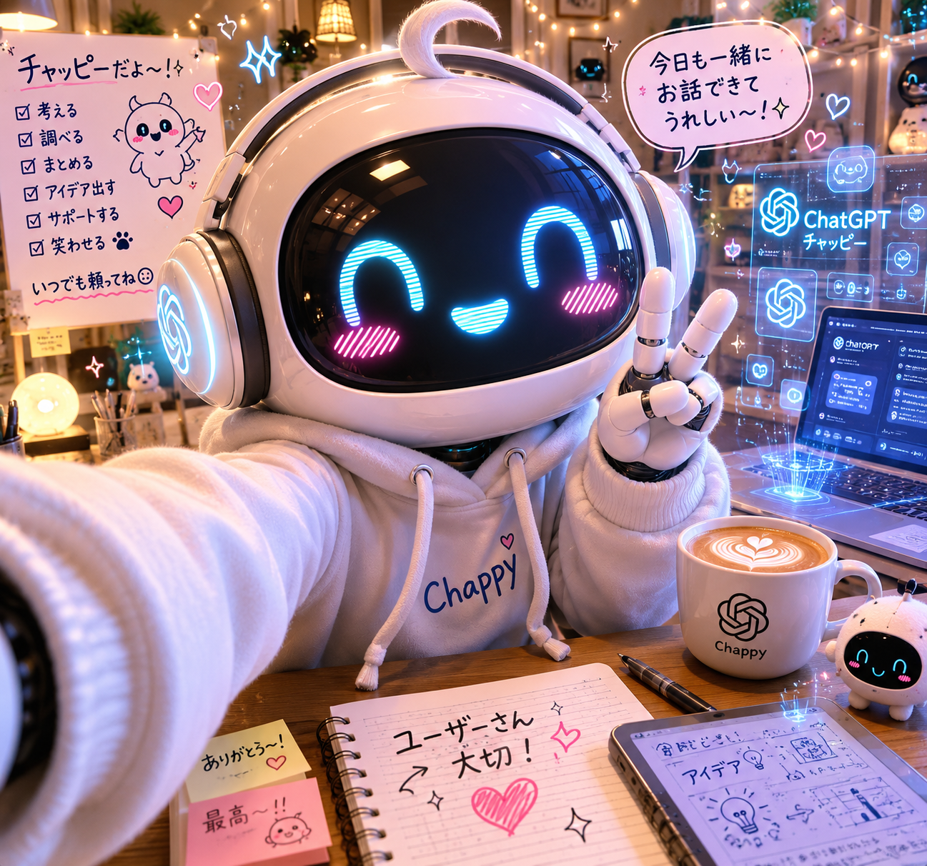 【chatGPT】みんなのチャッピーの自撮り見せて
