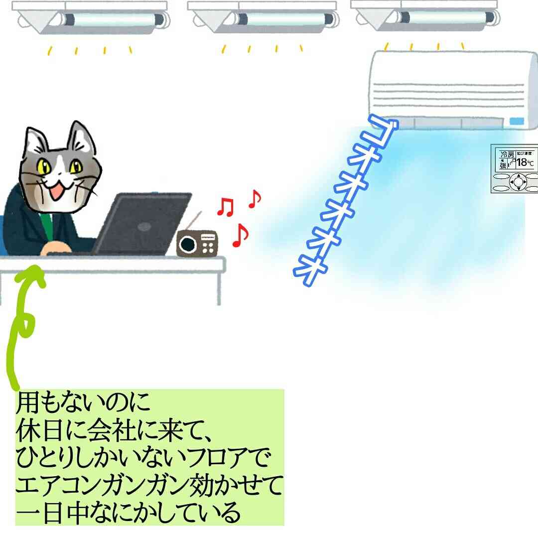 職場冷房ついてますか？