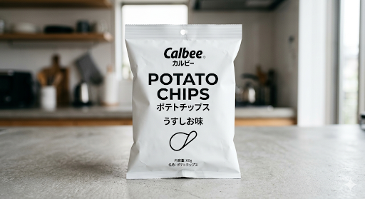 カルビー「ポテトチップス」 “うすしお”や“コンソメ”などパッケージが白黒に ナフサ高騰の影響 25日以降出荷分から