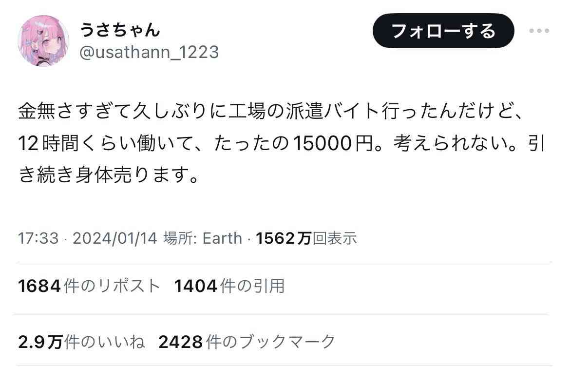 最低時給で働いてる人