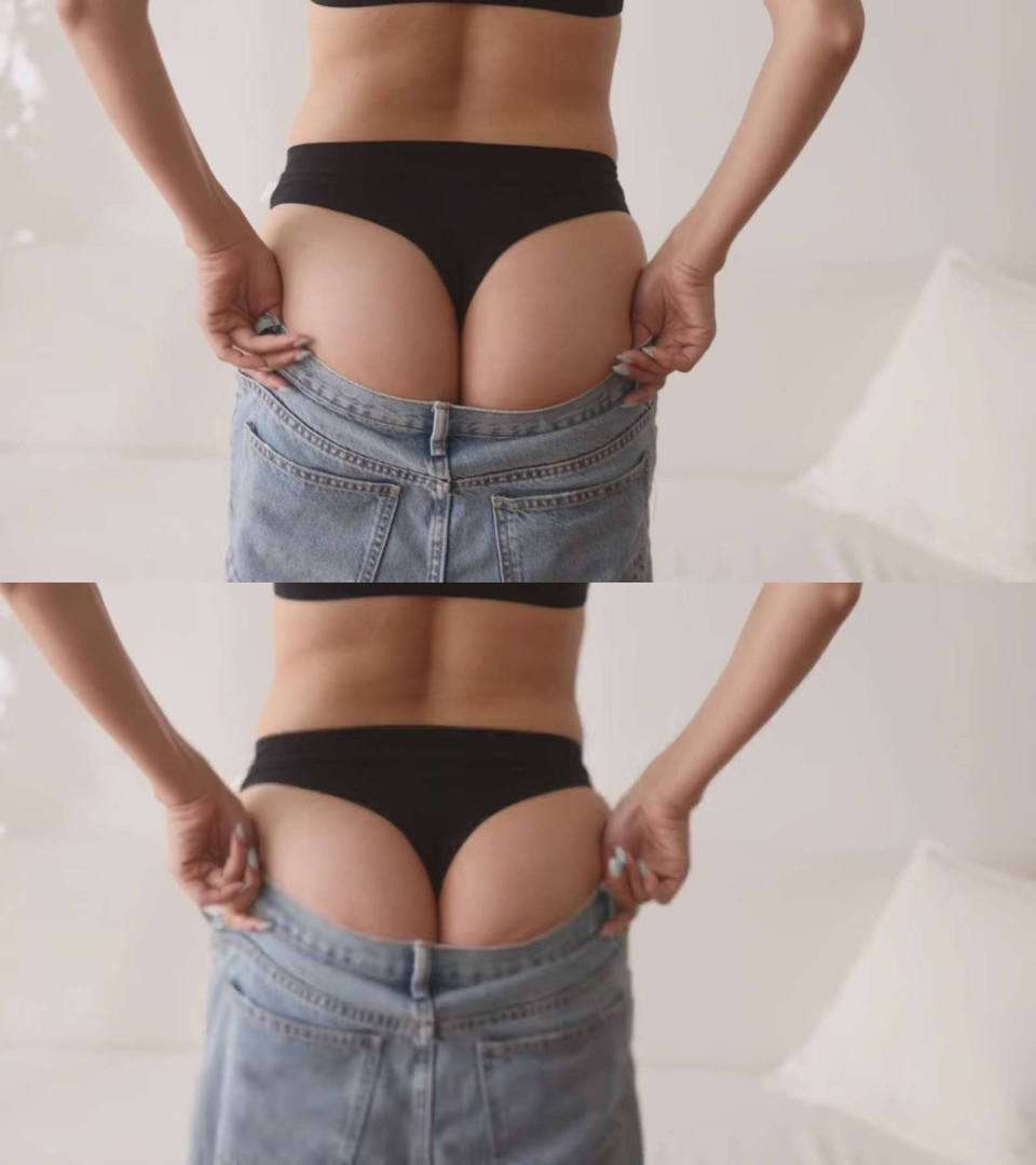 お尻の割れ目が丸見えの人