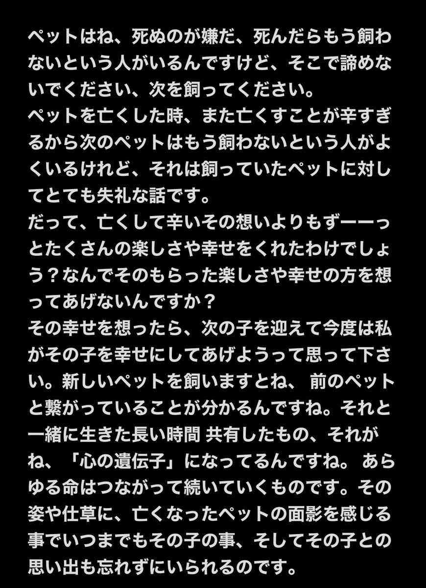 （動物を飼うということ）お別れの時が必ず来るとわかっているのに