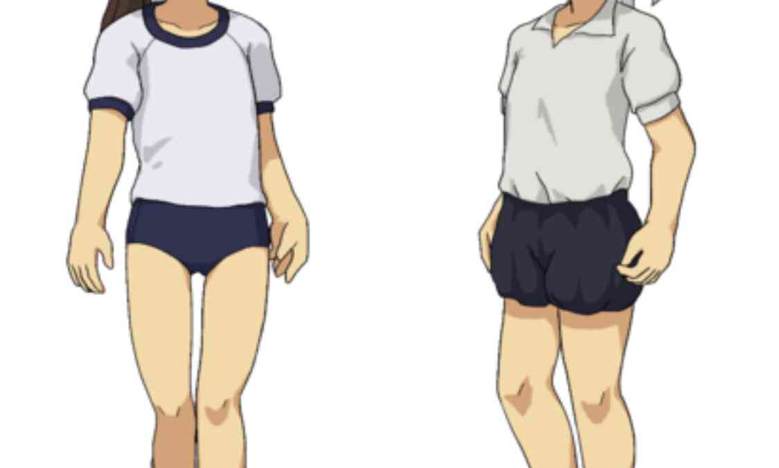 ちょうちんブルマ(右)と密着型ブルマ(左)の比較