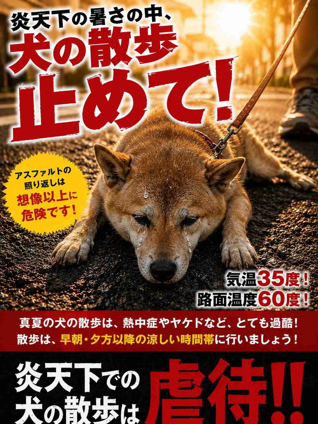 炎天下の中に繋がれている犬が発端で夫と険悪になっています。