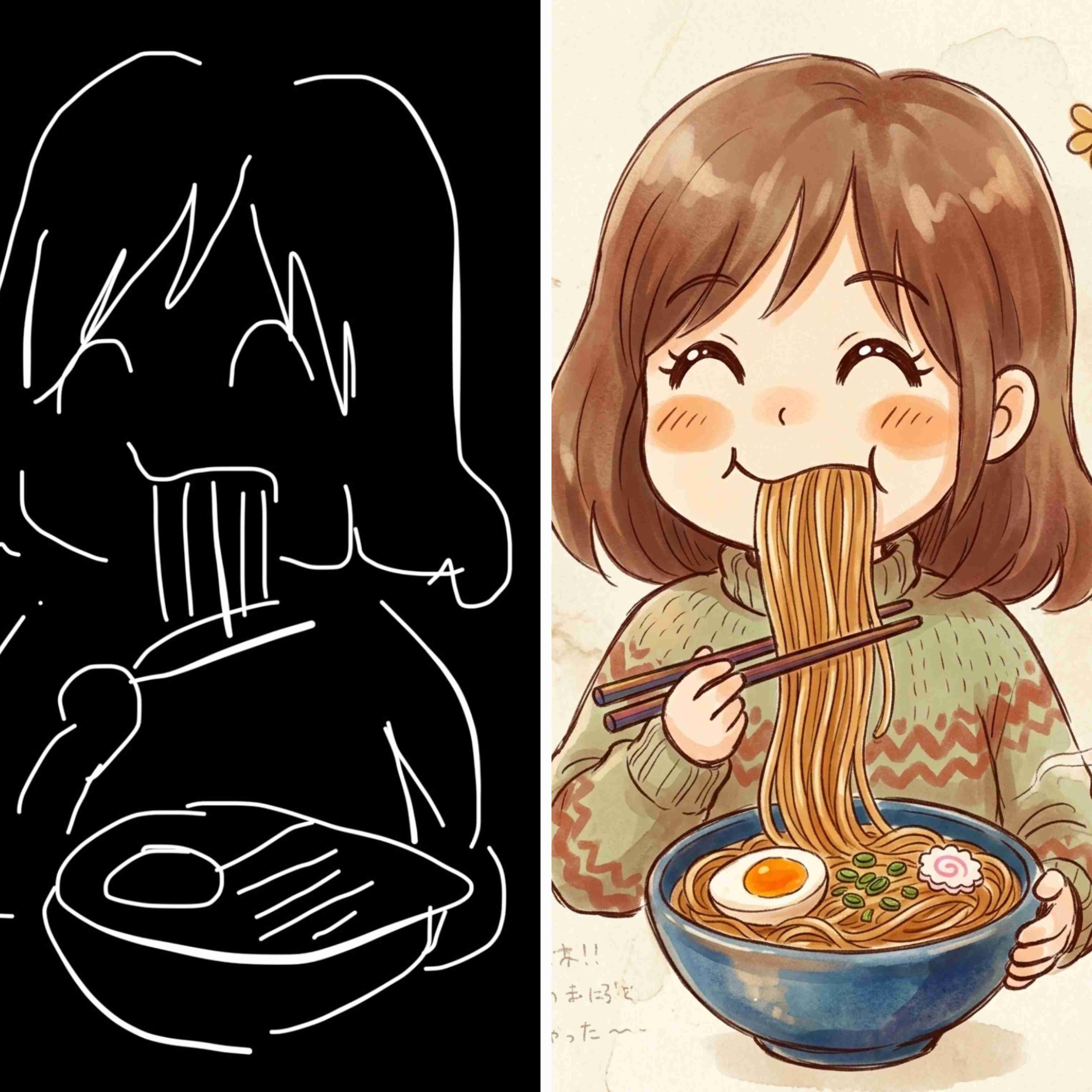 適当に描いた絵をAIに仕上げてもらうトピ