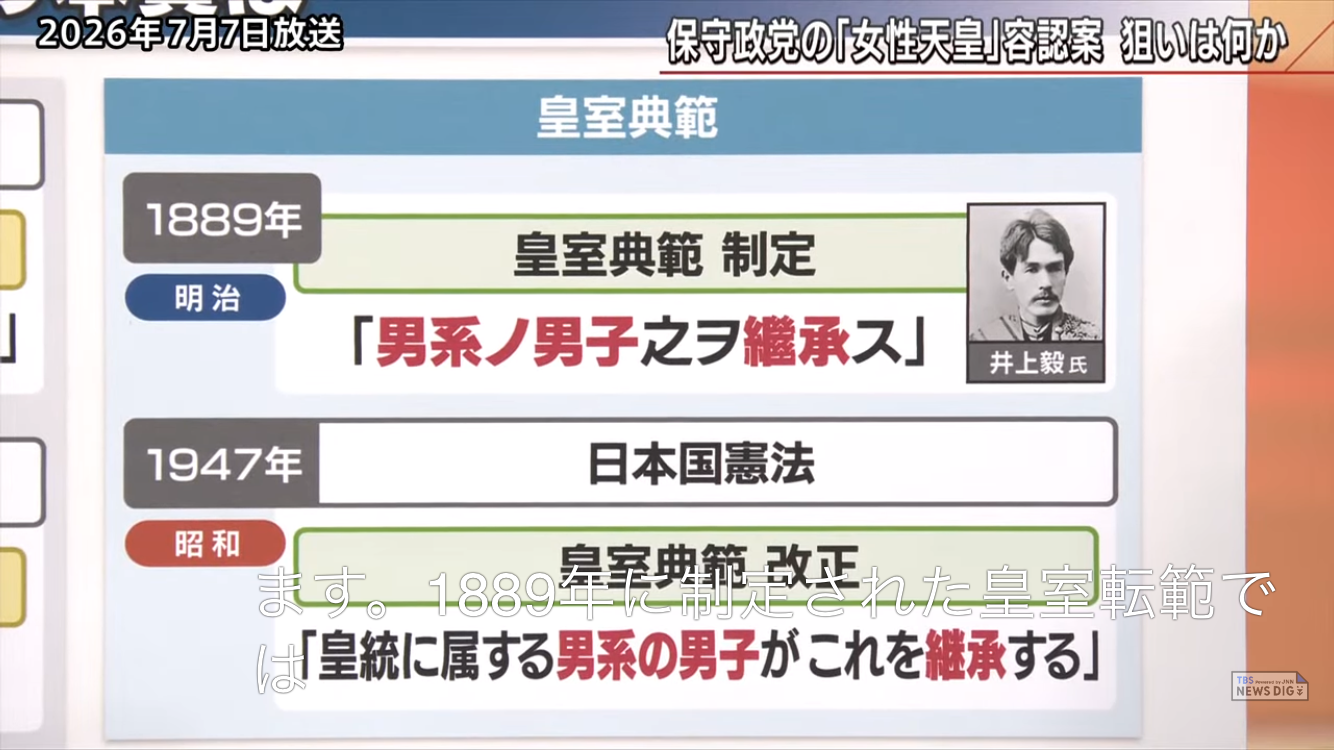 皇室典範審議、女性史家から批判の声「男系継承は作られた伝統」