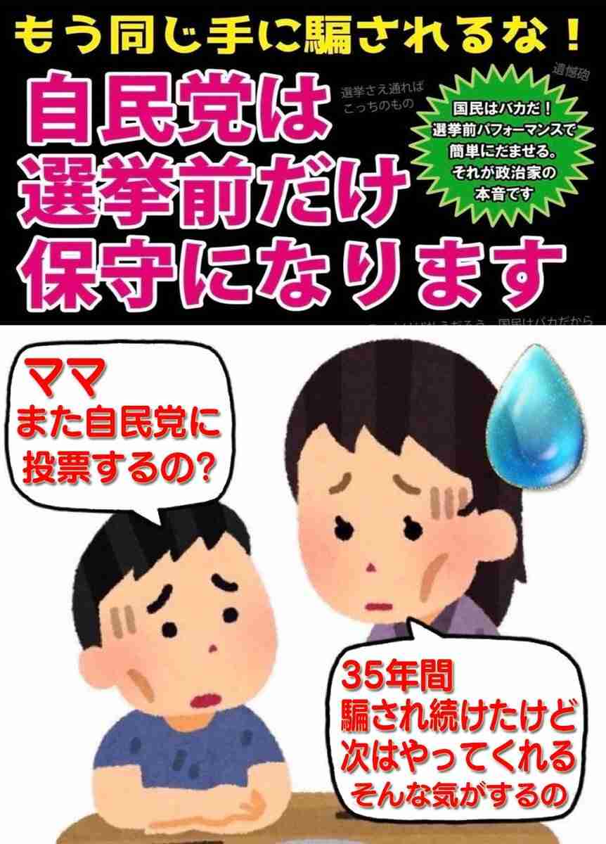 自民党に裏切られたと思う人