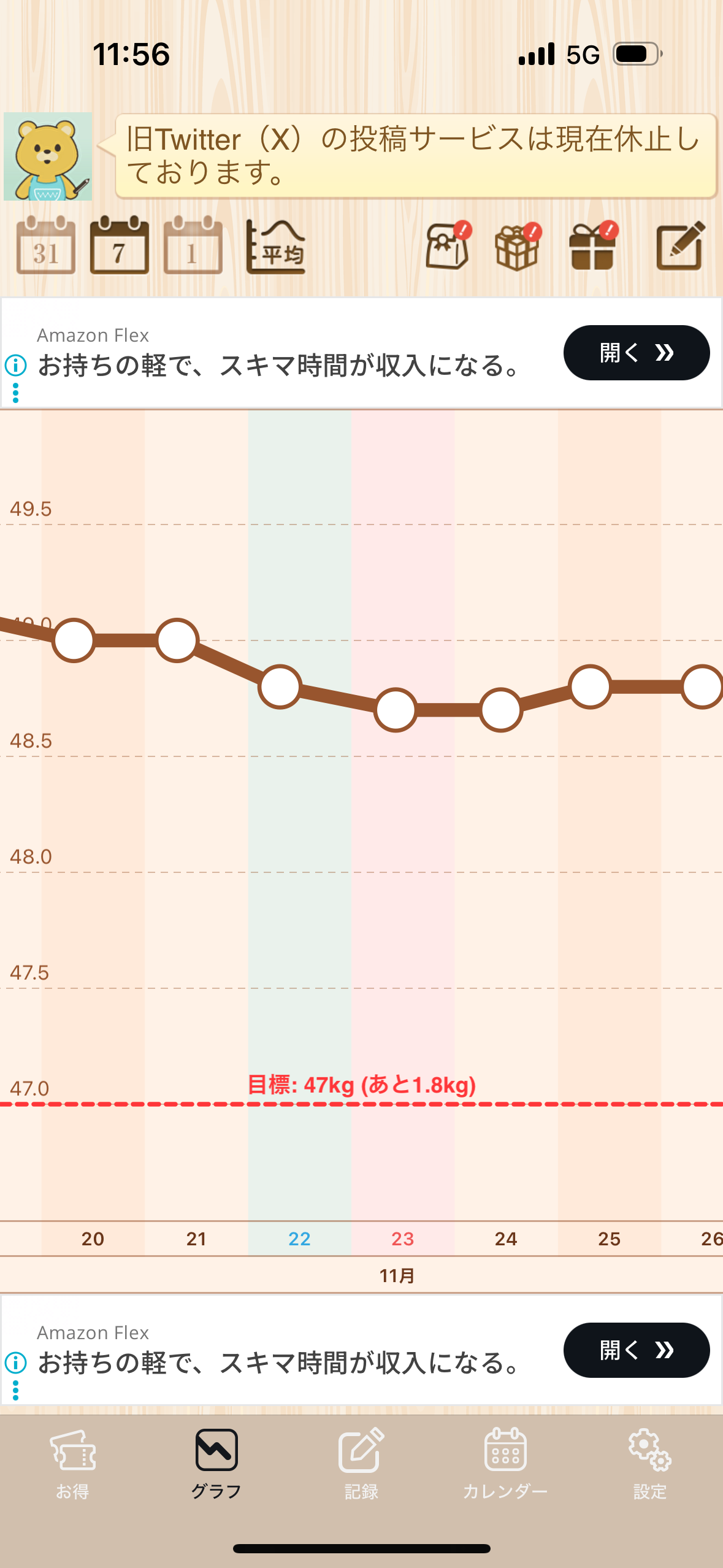 おすすめの体重記録アプリ